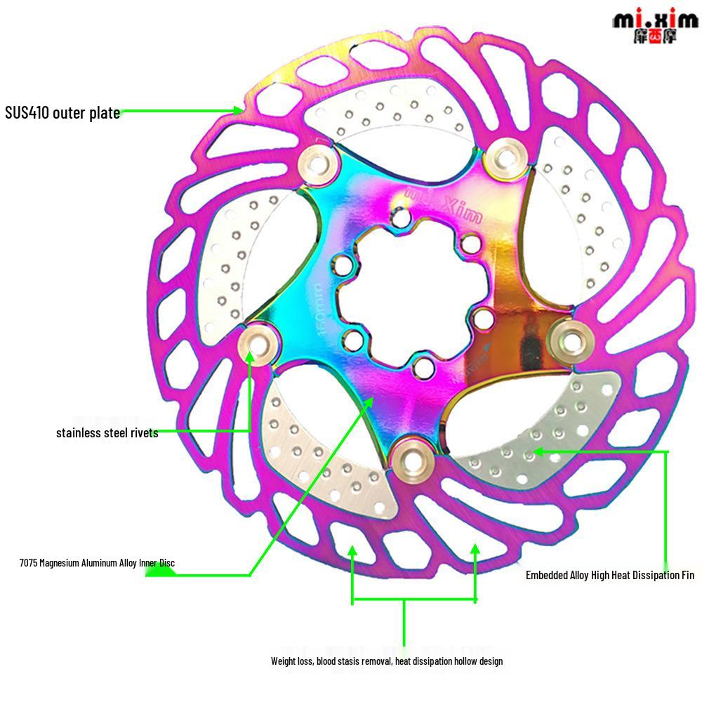 Rotor de Frein à Disque Flottant Refroidissant Sept Couleurs 140-203mm
