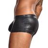 Sexy Men's Shiny Imitation Leather Boxers Shorts Underwear Men Snake Skin Underpants U Convex Pouch Boxer Shorts Underwear for Man