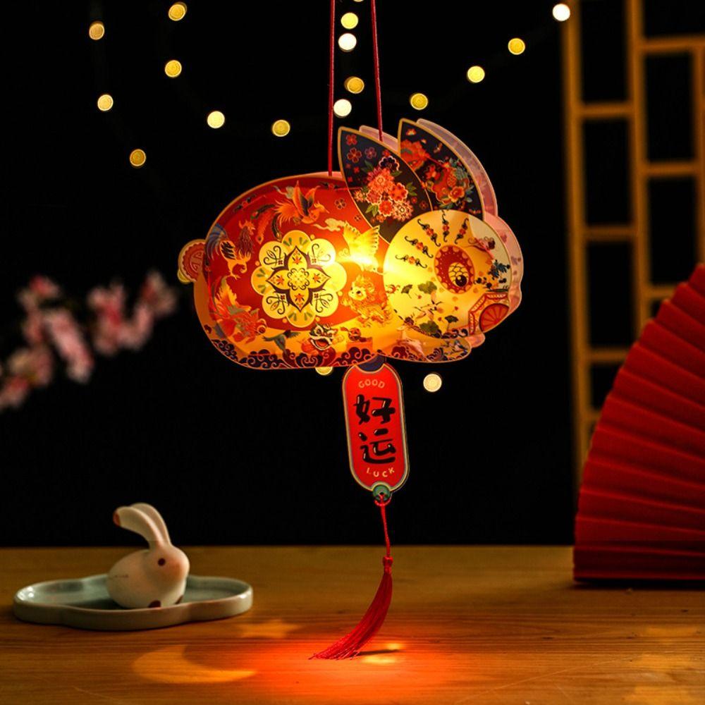 Cartoon Mid-Autumn Rabbit Lantern Chinese Style LED Lantern Toys  Good Luck Gift