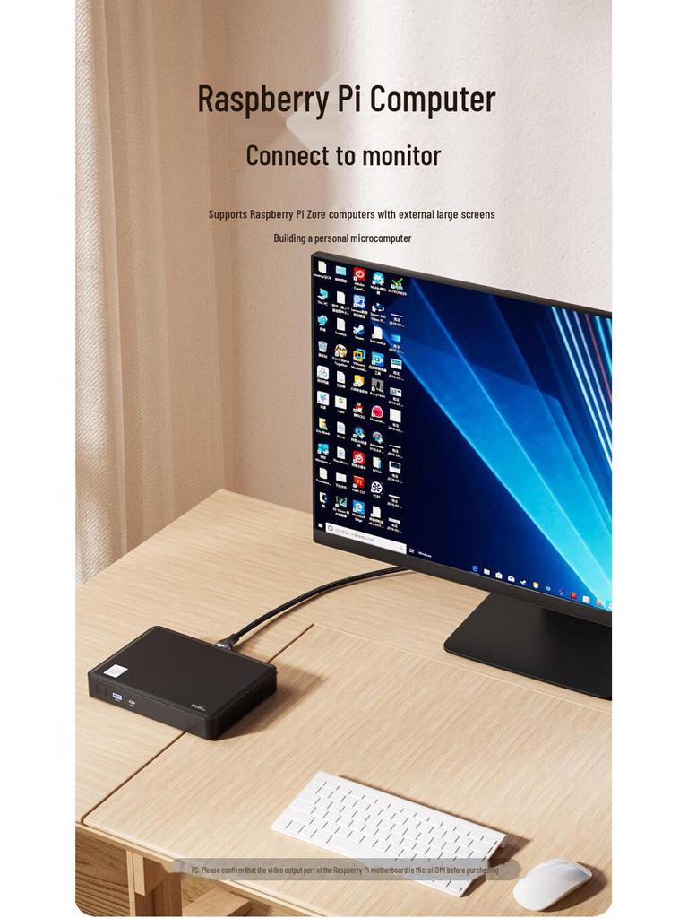 Biaz Micro HDMI til HDMI 2.1-kabel, 8K@60Hz, toveis konvertering