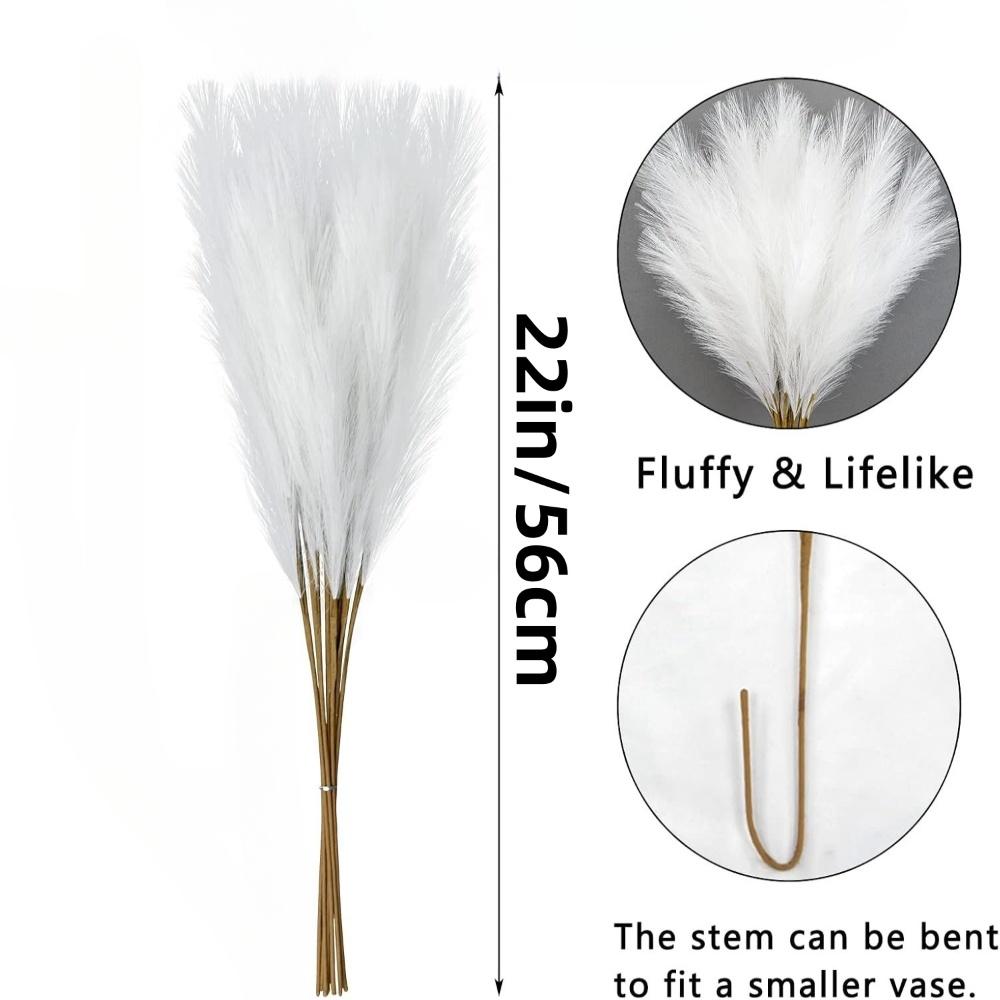 10pcs Artificial Pampas Grass - Elegant Fake Plant for Vase Flower Arrangement, Home Decoration, Weddings, Festivals | Universal Four Seasons