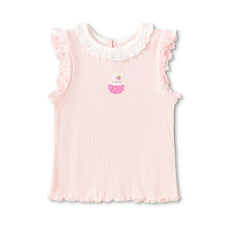 Balabala Baby Girl Ribbed Print Vest