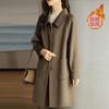 Woolen Coat Women's New Autumn and Winter Thickened Korean Version Slim-fitting Medium and Long Woolen Versatile Coat