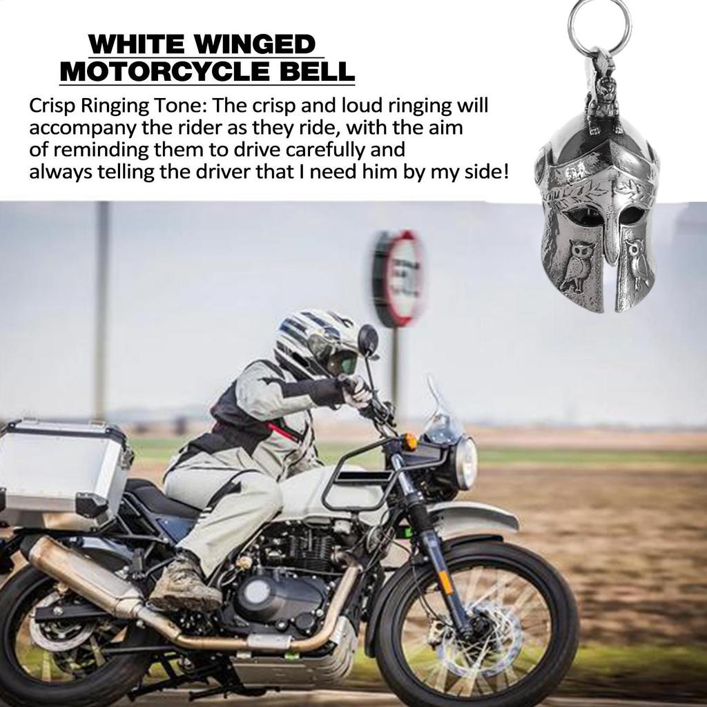 Retro Motorcycle Bell Roman Warrior Helmet Charm Metal Necklace Pendant Good Luck Bells For Scooter Motorcycle Biker Gifts