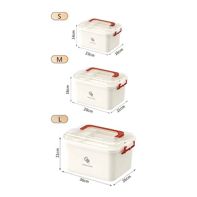 Large Capacity Medicine Box Portable Home First Aid Medical Kit Family Emergency Medicine Box With Multi-Layer Drug Storage Case