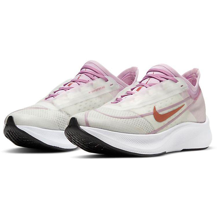Nike Zoom Fly 3 White Light Arctic Pink Bronze Women Sneakers Black Metallic-Red-Bronze AT8241-103
