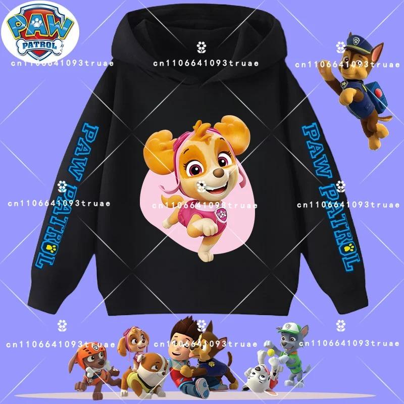boys' sport shirt, spring-autumn long-sleeved pullover, casual top children's hooded sweatshirt with PAW Patrol cartoon print