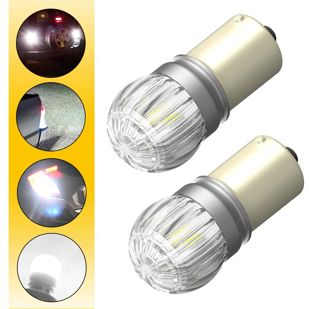 AUXITO 2x 1156 LED Bulb BA15S P21W 7506 LED Canbus 12V 6000K White Yellow Super Bright DRL Car Backup Reverse Light Signal Lamp 3