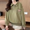 Navava Women Pocket Zip Collar Long Sleeve Sweatshirt Nt2938