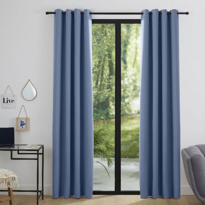 Blackout Curtain 140 X 260 Cm "Night" Cornflower