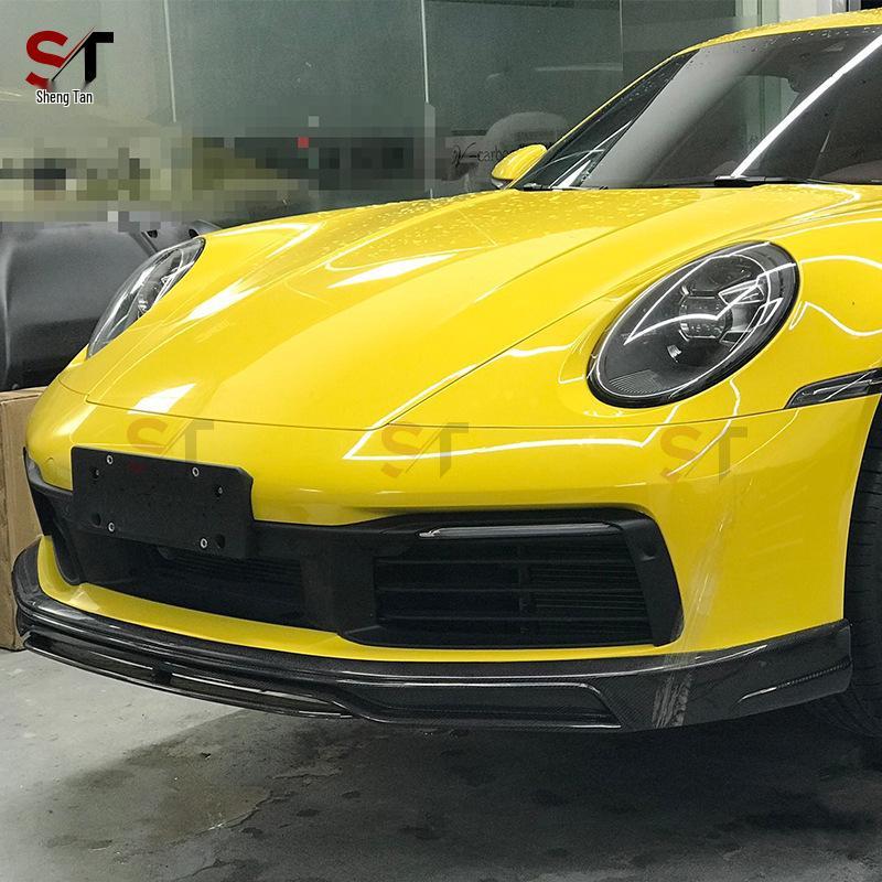 Porsche 911 992 Techart Style Carbon Fiber Front Lip Spoiler