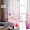 Walentynki akwarela kwiaty miłość zielone liście przezroczysta zasłona okienna tiulowe zasłony do salonu Home Decor woalowe zasłony