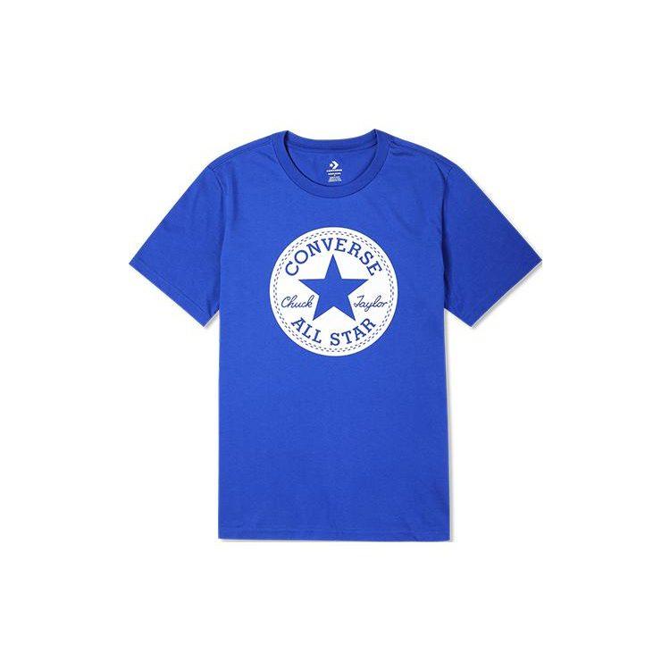 Converse T Shirts Unisex Blue Crew Neck Moderate Straight Fit 10023854-A02