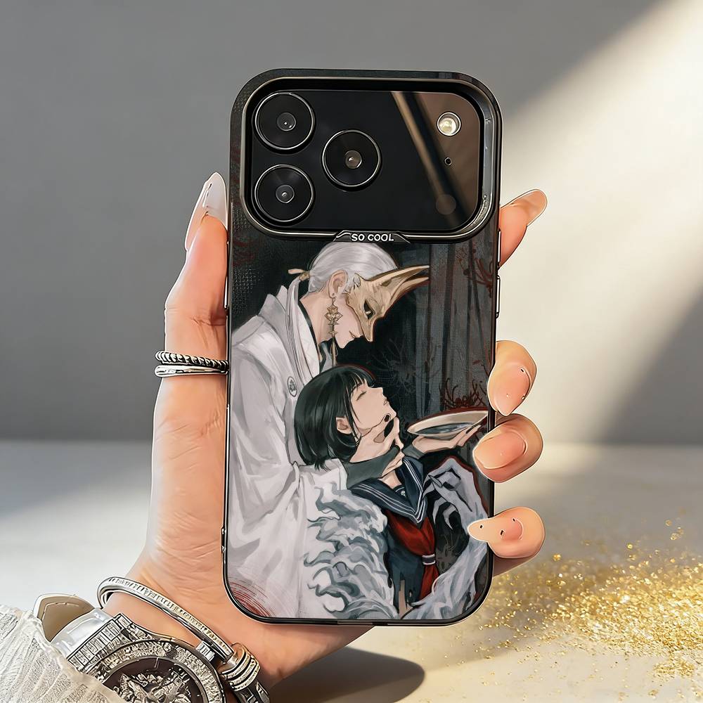 Mr. Masked Fox and the Female Student Phone Case For iPhone17,16,15,14,13,12,11,Pro,MAX White Matte Shockproof Cover