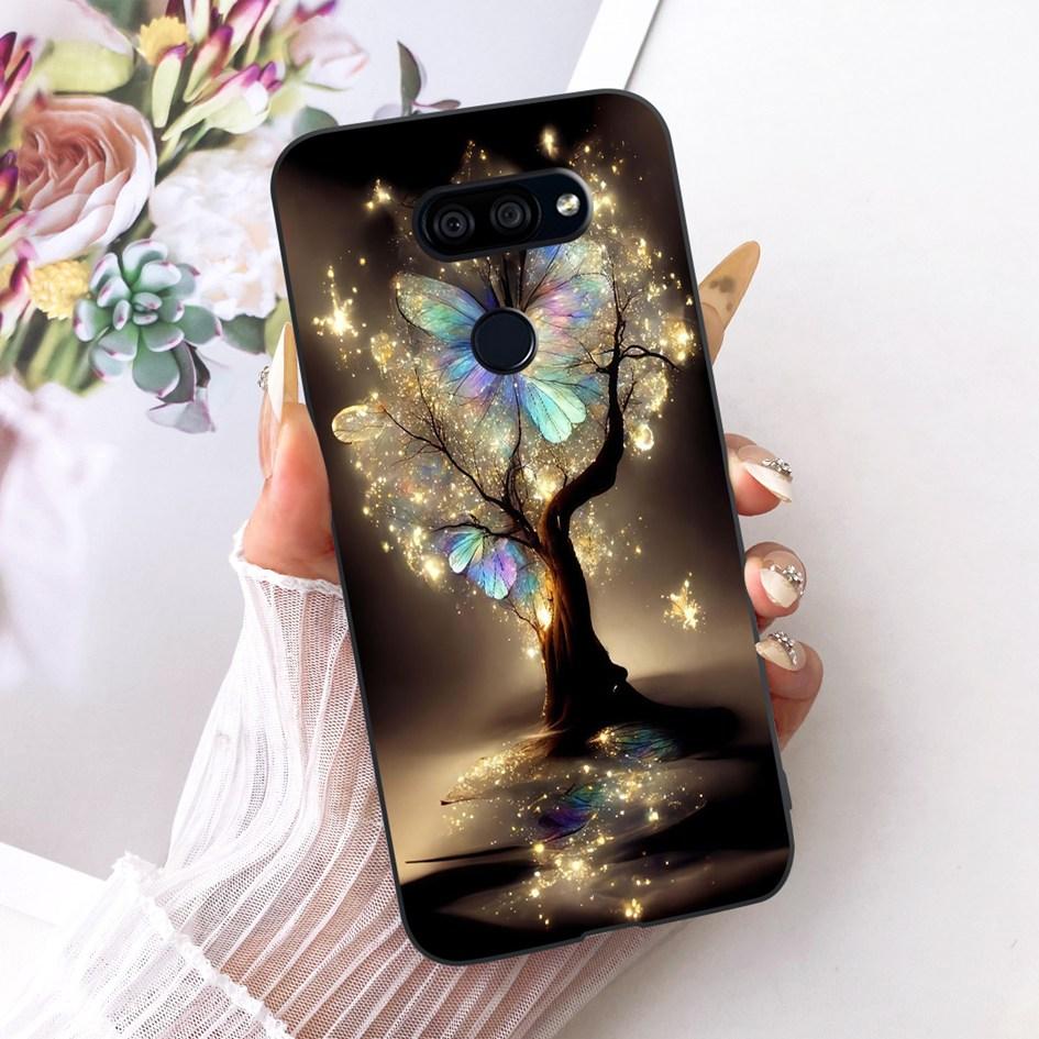 Para LG K40s 2019 Funda Nueva Moda Flor Mariposa Silicona Suave Mate Cubierta Para LG K40s K 40s Funda en LGK40s Paracho Protector
