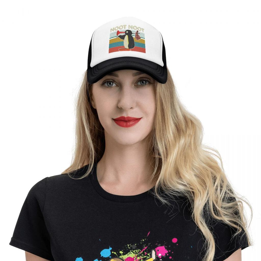 Noot Trucker Hats Pingu Pinga Penguin TV Mesh Net Baseball Cap für Unisex Frauen Kpop Snapback Caps Streetwear