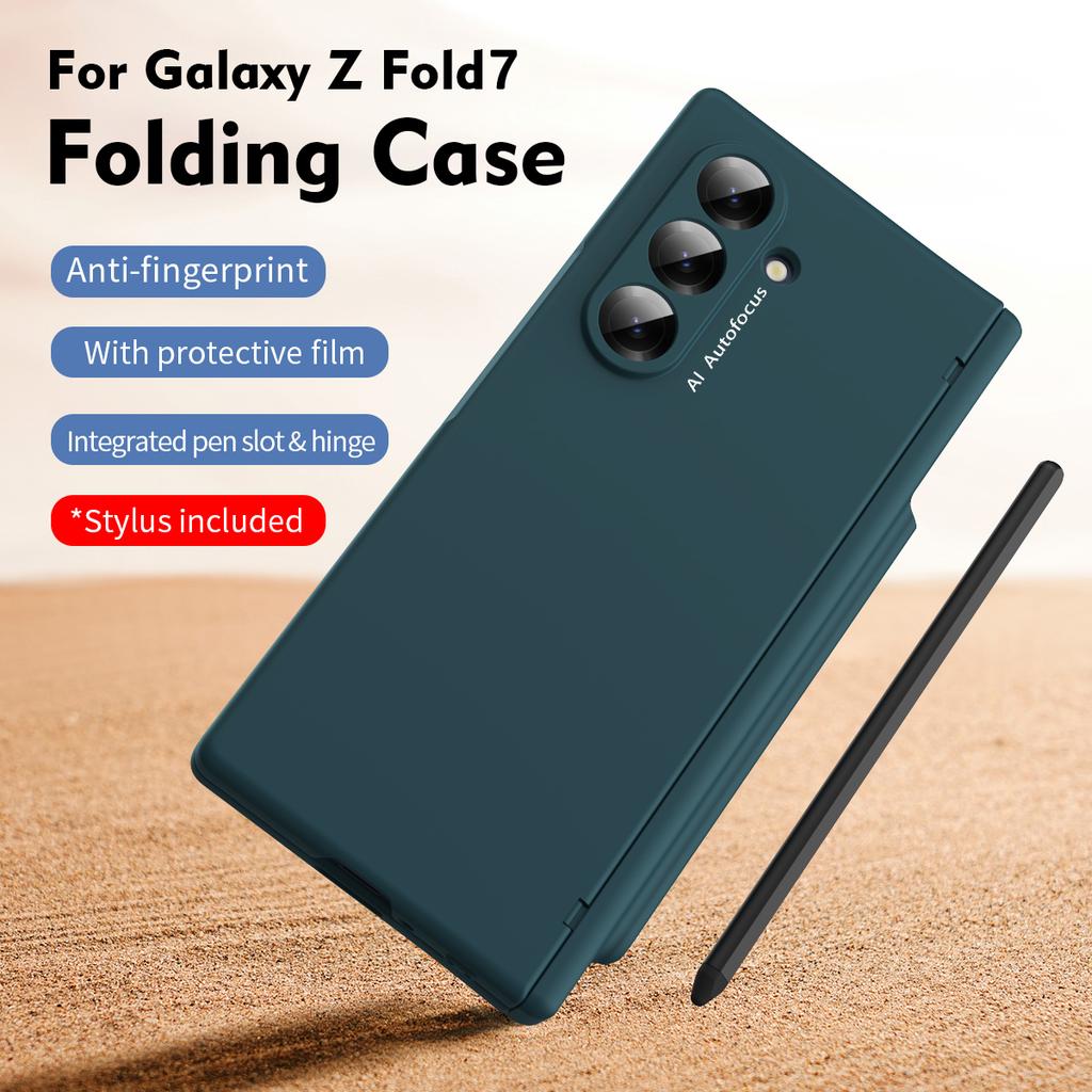 Per Samsung Galaxy Z Fold 7 6 6 Sottile 5 4 3 Slot Penna Cerniera Integrato Vetro Temperato Pellicola Anteriore Anti-Impronte Digitali Custodia per Telefono