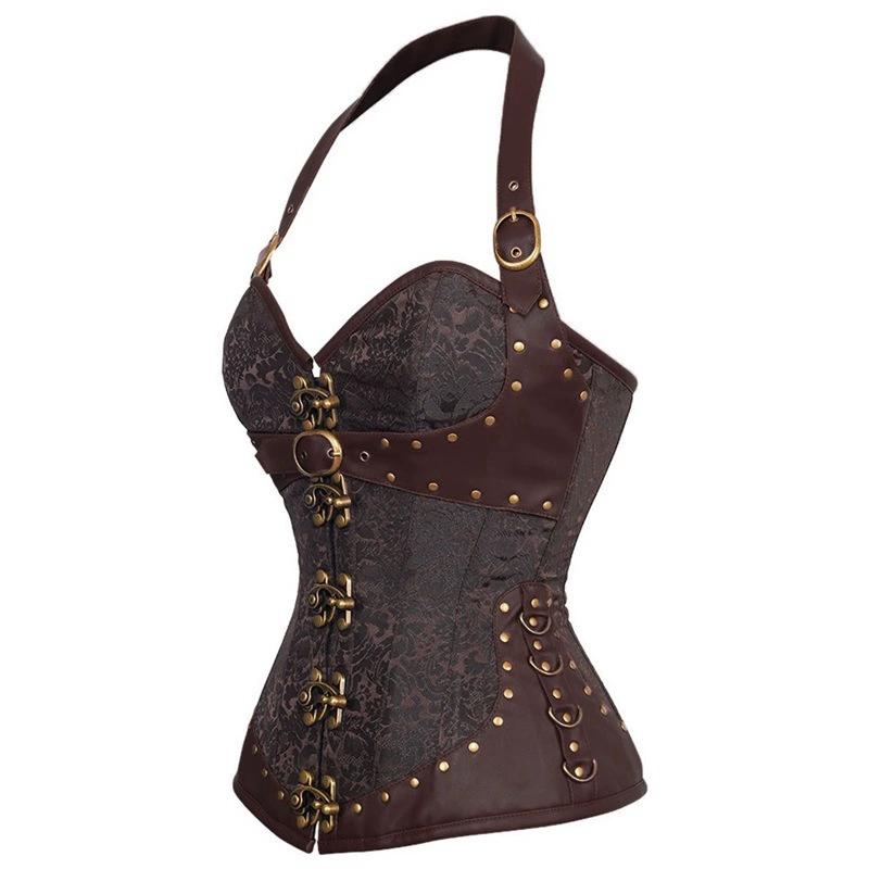 Hanging neck steel bone court Gothic shapewear