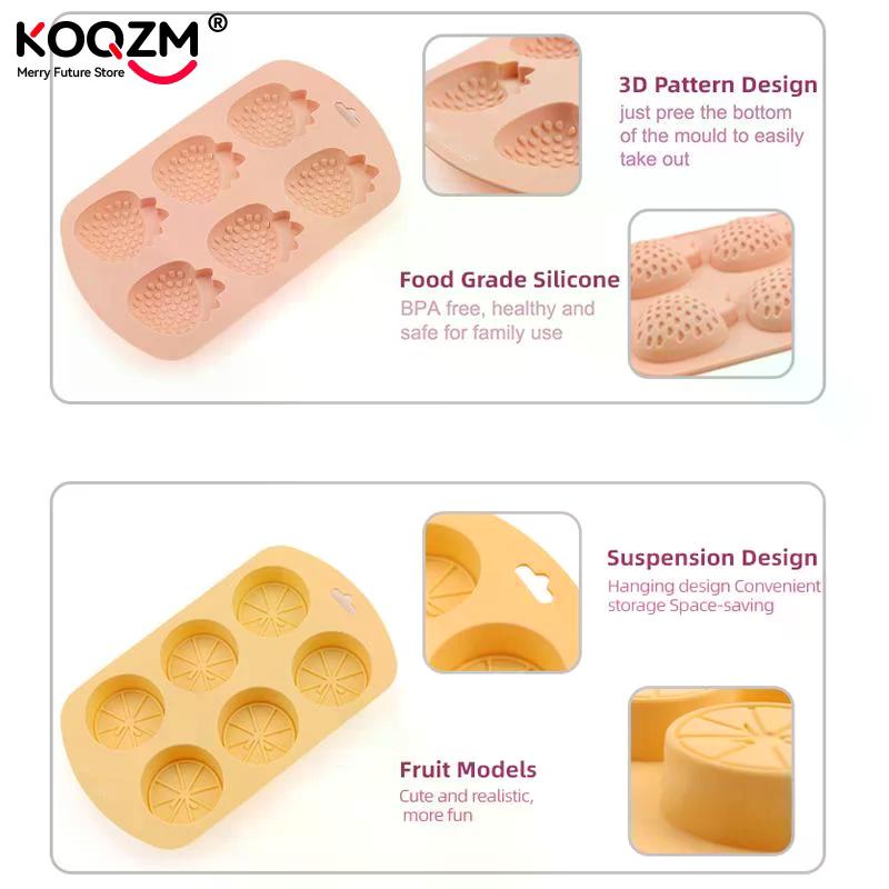 Watermelon Strawberry Lemon Shaped Silicone Mold DIY Flexible Easy Release Fondant Chocolate Gummy Pudding Molds