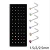 60 Stück Mode L-Form Strass Kristall Edelstahl Nasenpiercing Ohrknochen Damen Hypoallergen Körper Schmuck Piercing