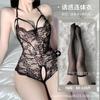 Domila Sexy Lingerie Hot Passion Temptation Open Uniform Pajamas Transparent Lace Onesie Women