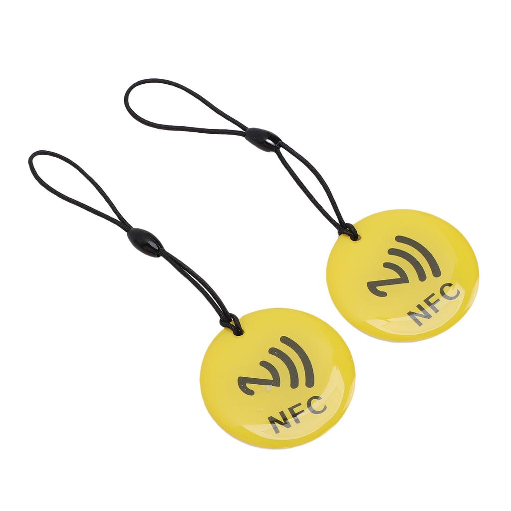 10pcs NFC Tags Keychain 35CM NTAG213 Chip Programmable NFC Fob NFC Card for All NFC Enabled Mobile Phones Devices Yellow