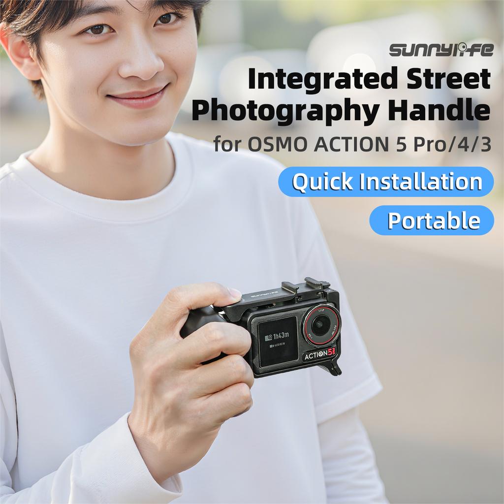 Action Camera Street Photography For DJI Action 1 Pro/Action 1/1 Shooting Hand Handle Grip Quick Release Mount/Protector Frame
