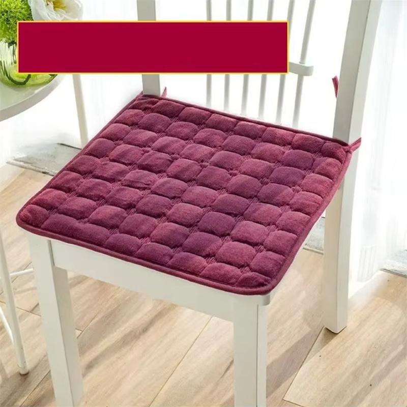 Autumn and Winter Plush Dining Chair Anti-slip Pad Simple Household Soft Stool Mat Study Room Solid Color Computer Chair Cushion