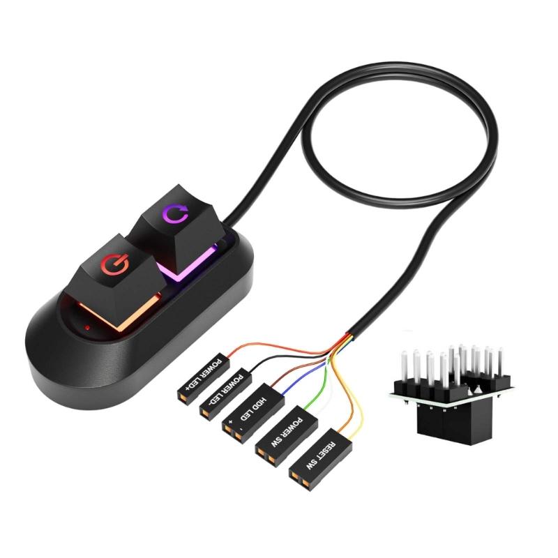 

Universal Desktop Computer External Power Control Button With Splitter Cable And Adapter For Easy PC Setups 1