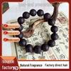 Handmade He Xiang Beads Bracelet with Purple Lotus Design - Crafted with Intangible Cultural Heritage Techniques