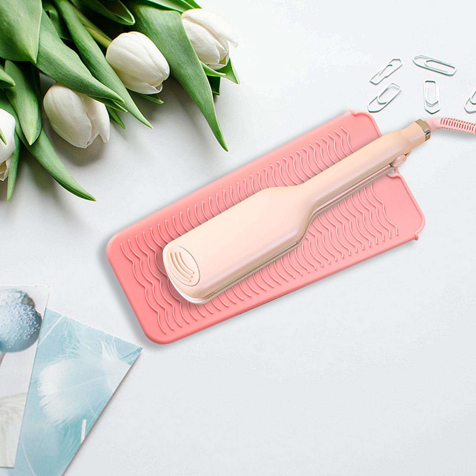 

Силиконовый термостойкий дорожный коврик-чехол для щипцов для завивки волос Barber Travel Case розовый