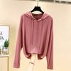 Women's Modal Hoodies Oversized Pullover Sweatshirts Long Sleeve Drawstring Sunshirt