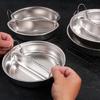 Stainless Steel Steamers Insert with Handle Convenient Divided Steaming Tray Steam Plate for Home and Restaurant Use