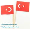 QQSD Turkey Toothpick Flag Turkish Small Mini Cupcake Topper Flags,100 pcs