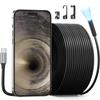 Caméra d'inspection d'égout endoscope Teslong Fiberscope 15M Compatible iPhone 15 USB C Caméra d'inspection de canalisation d'évacuation avec 8 LED Flexible 50 Pieds