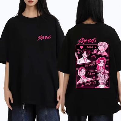 Movie KPop Demon Hunters Saja Boys Graphic T-shirt Summer Men's Women Korean Fashion Trend T Shirts Man Vintage Oversized Tshirt