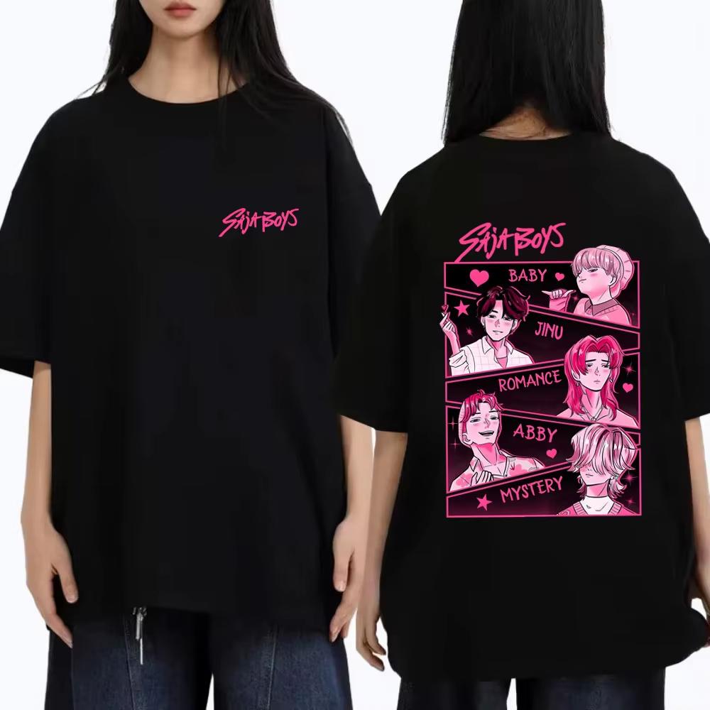 Movie KPop Demon Hunters Saja Boys Graphic T-shirt Summer Men's Women Korean Fashion Trend T Shirts Man Vintage Oversized Tshirt