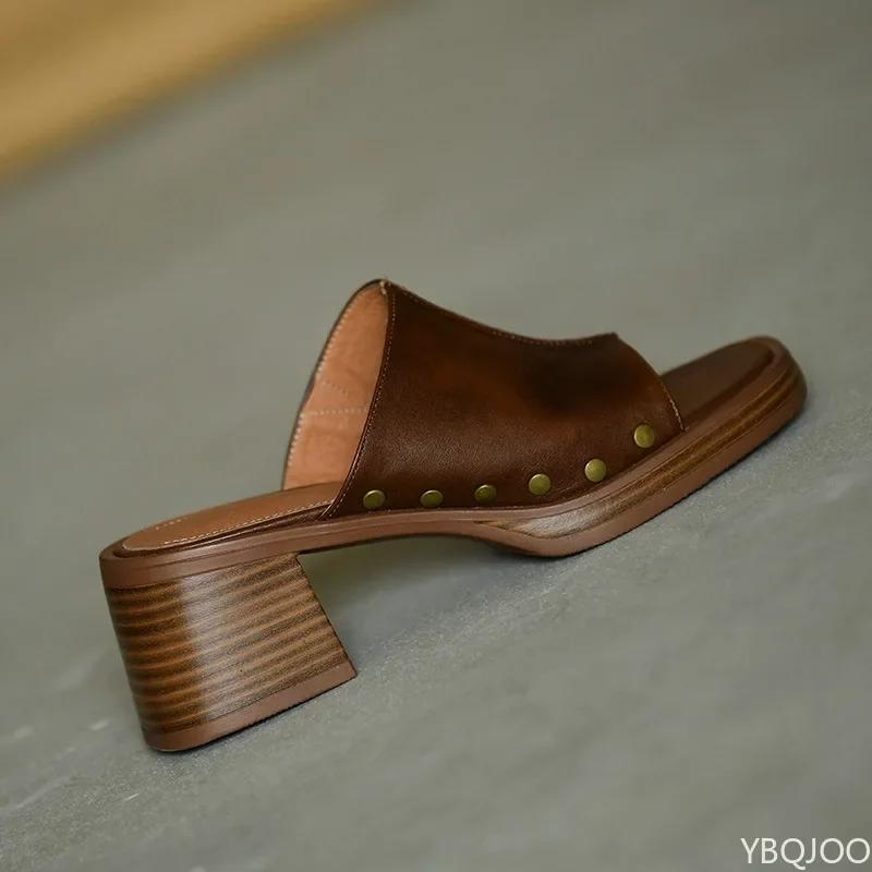 Women Beach Slippers Summer  Thick Sole Anti Slip Retro Slippers Women High Heels Comfortable Shoes Zapatillas Mujer