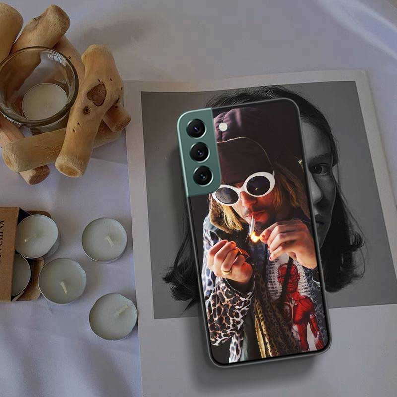 Retro Singer Kurt Cobain Phone Case For Samsung A15 A25 A35 A55 Galaxy A12 A22 A32 A52 A72 A54 A34 A24 A14 A53 A33 A23 A13 A73 A