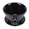 Keramik Pour Over Kaffeefilter 3 Löcher V-Form Manuelles Brühgerät Keramik Einzelbecher für Zuhause Restaurant Café Schwarz 1 2