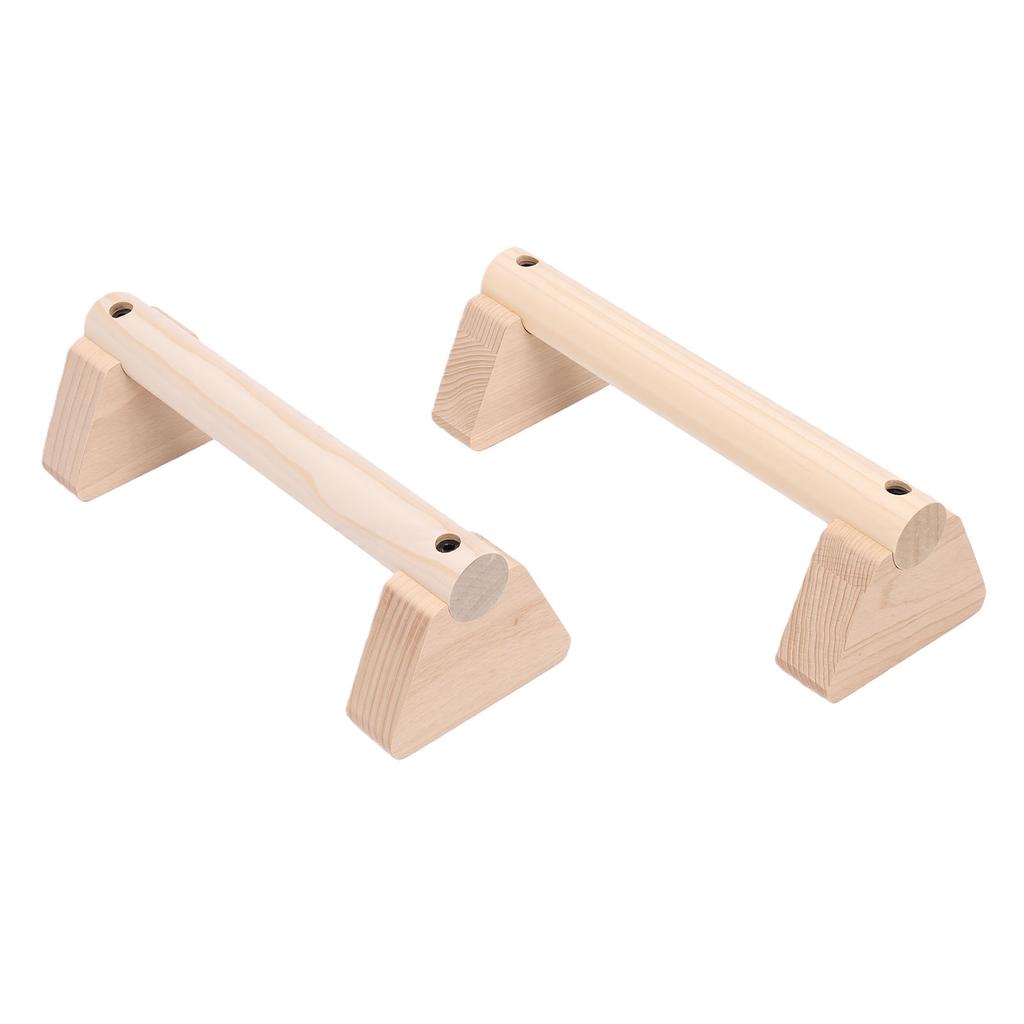 2Pcs Beech Wood Push Up Bars Stand Wooden Balance Beam Exercise Equipment for Home Use 25cm 9.8in
