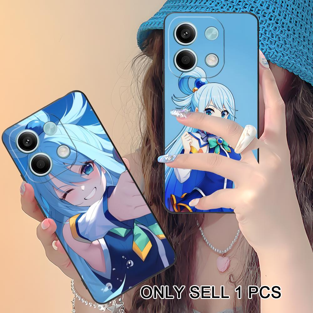 Konosuba Aqua Matte TPU Mobile Phone Case for Xiaomi Redmi 15 14 13 12 A5 3 2 1 C Plus 4G 5G Colorful Printing Cover
