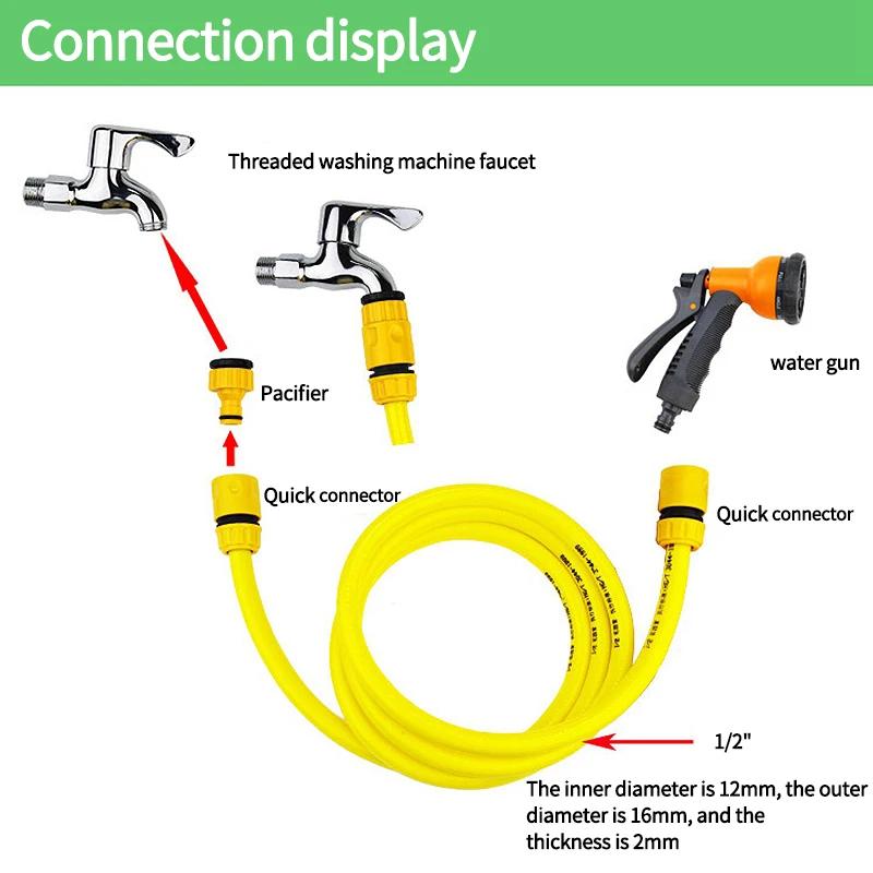Garden Watering Hose Quick Connector 1/2'' 3/4" Hose Repair Coupling Joint Fitting Water Pipe Extender Connector Accessories