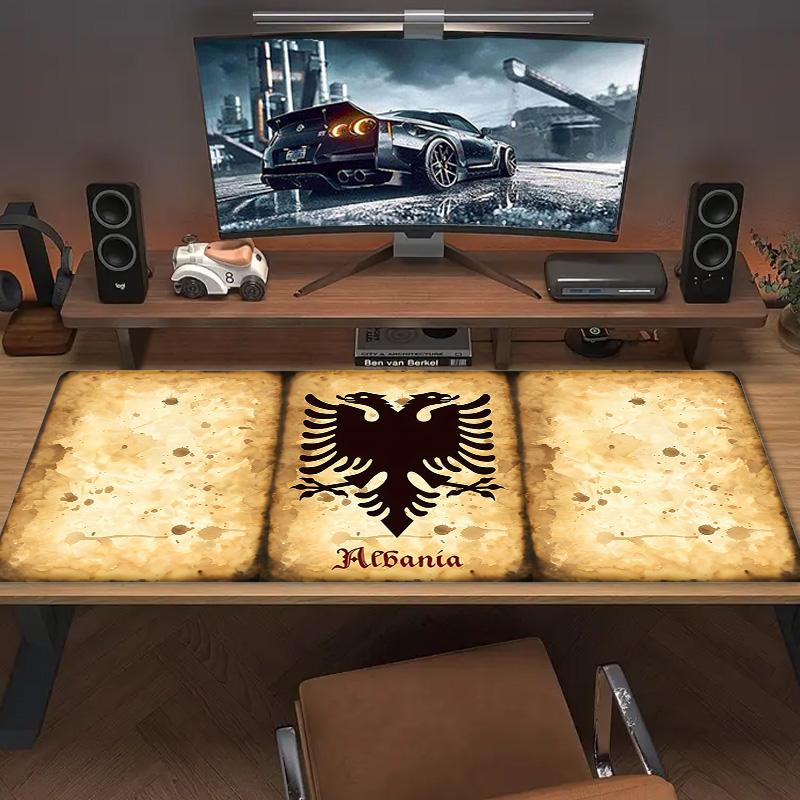Albania Map Color Mouse Pad Large Gaming Table Cushion Non-slip Laptop Tablet Big Mousepad XXL Mat Mini PC Playmat With Lock edge