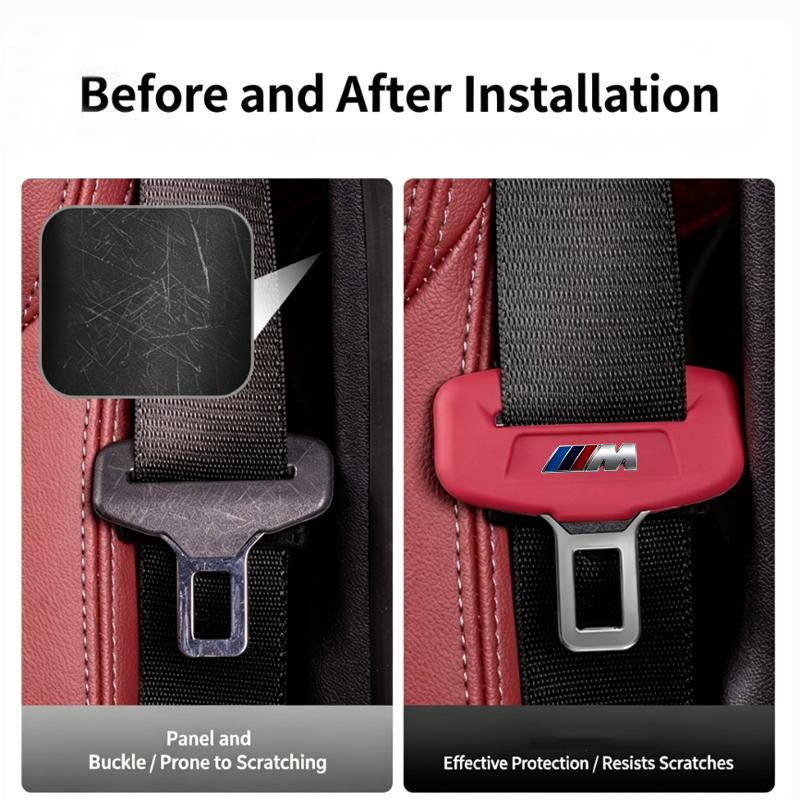 CTCE1 Car Seat Belt Buckle Cover Leather Protector Anti-collision Case Decal For BMW G30 G20 E46 E39 E36 E87 E53 F40 F30 G29 F25 F26