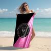 proof beach towel with Inter Miami CF pattern - soft,absorbent,quick-drying,machine washable - perfect for swimming,camping,bathing
