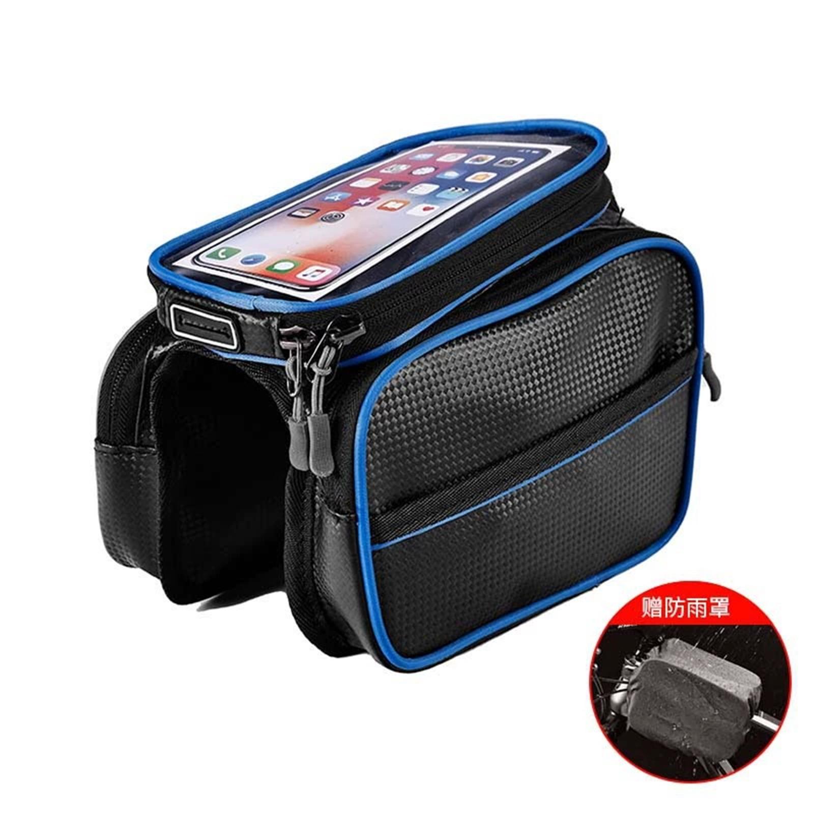 

Mountain Bike Front Frame Bag – , Large-Capacity Saddle Bag, Mobile Phone Sensitive Screen, Reflective Cycling Bag One Size