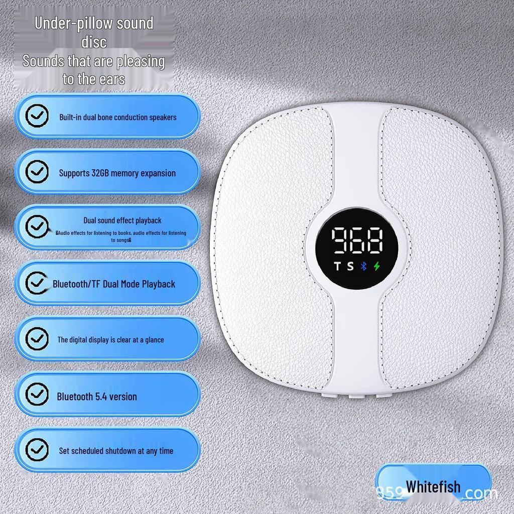 Bone Conduction Bluetooth Sleep Speaker: Under-Pillow White Noise & Music Device