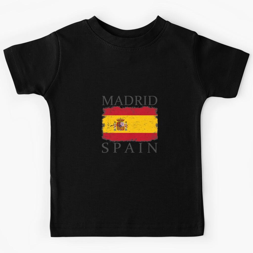 Madrid Spain Flag Spain Tourist Capital Spain Madrid Tourist Kids T-Shirt 110
