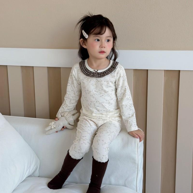 Kids Cotton Lycra Pajamas Set A Skin-friendly Long Sleeve Winter Homewear Boys Girls